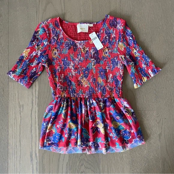 Maeve Ashton Smocked Peplum Top - Picture 2 of 10